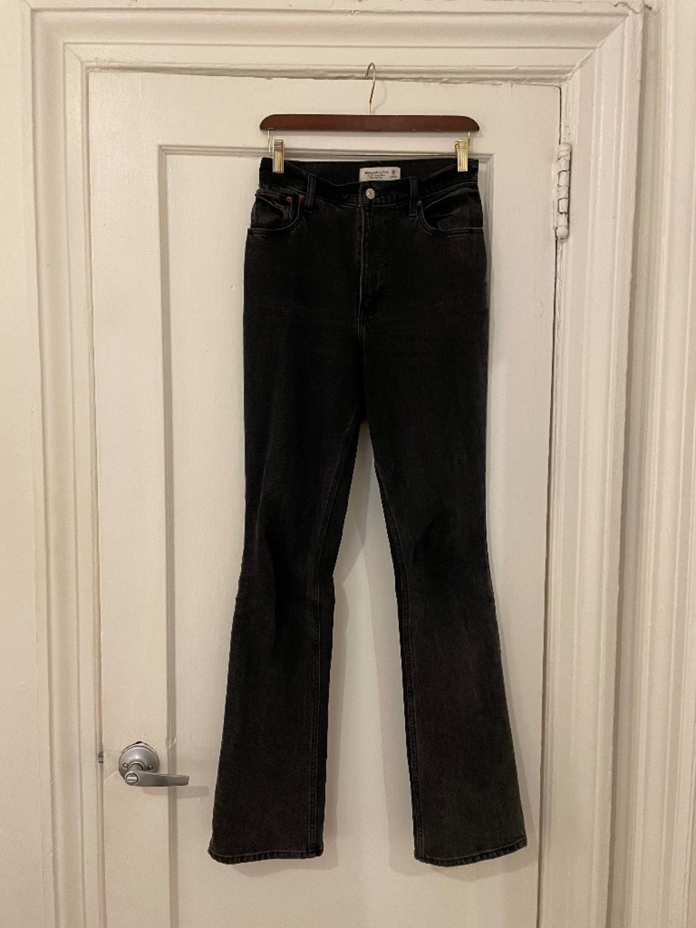 Abercrombie & Fitch A&F Curve Love 26 Long Black High Rise Flare Jean